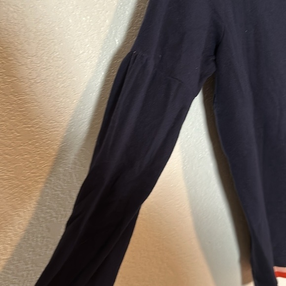 Boden Navy Bubble Sleeve Renee Sweatshirt Size Small - Picture 6 of 8